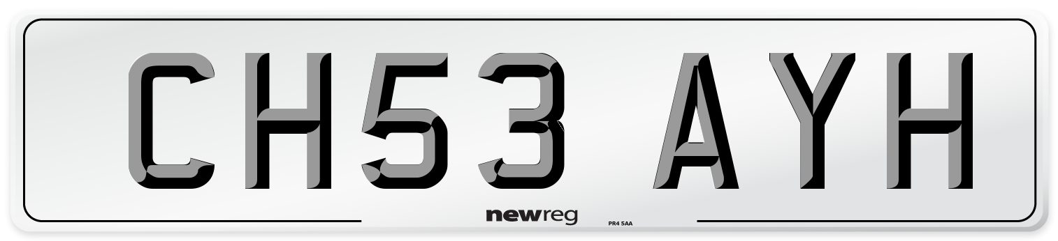 CH53 AYH Number Plate from New Reg